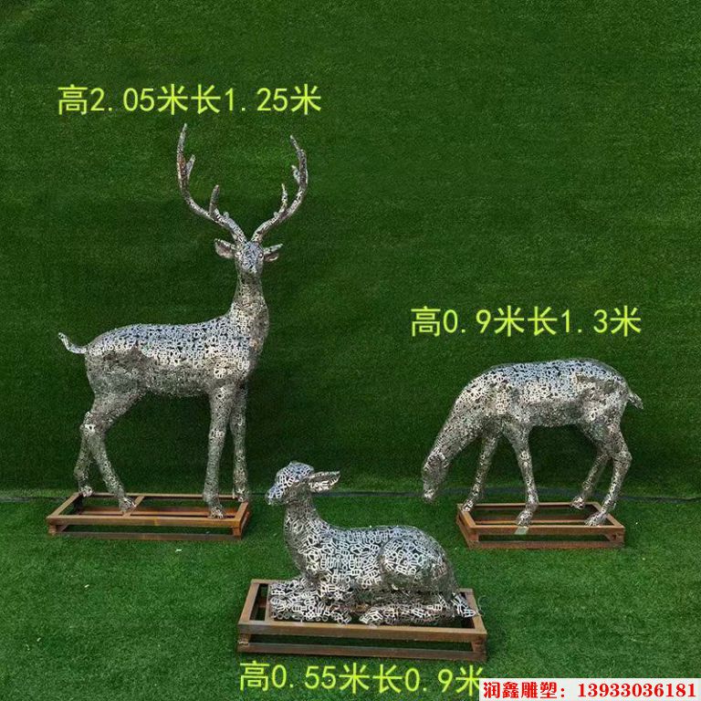 不锈钢各种姿态小鹿雕塑 景观小鹿雕塑5